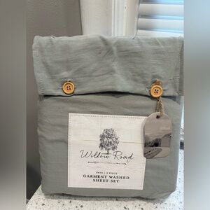 Willow Road Garment Washed Sheet Set- twin size